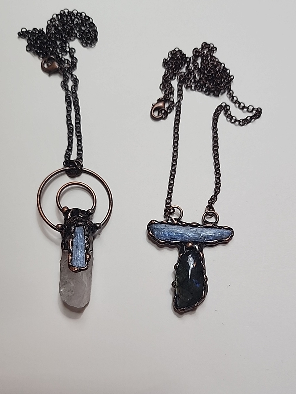 Blue Kyanite or Labdorite Pendant Necklace